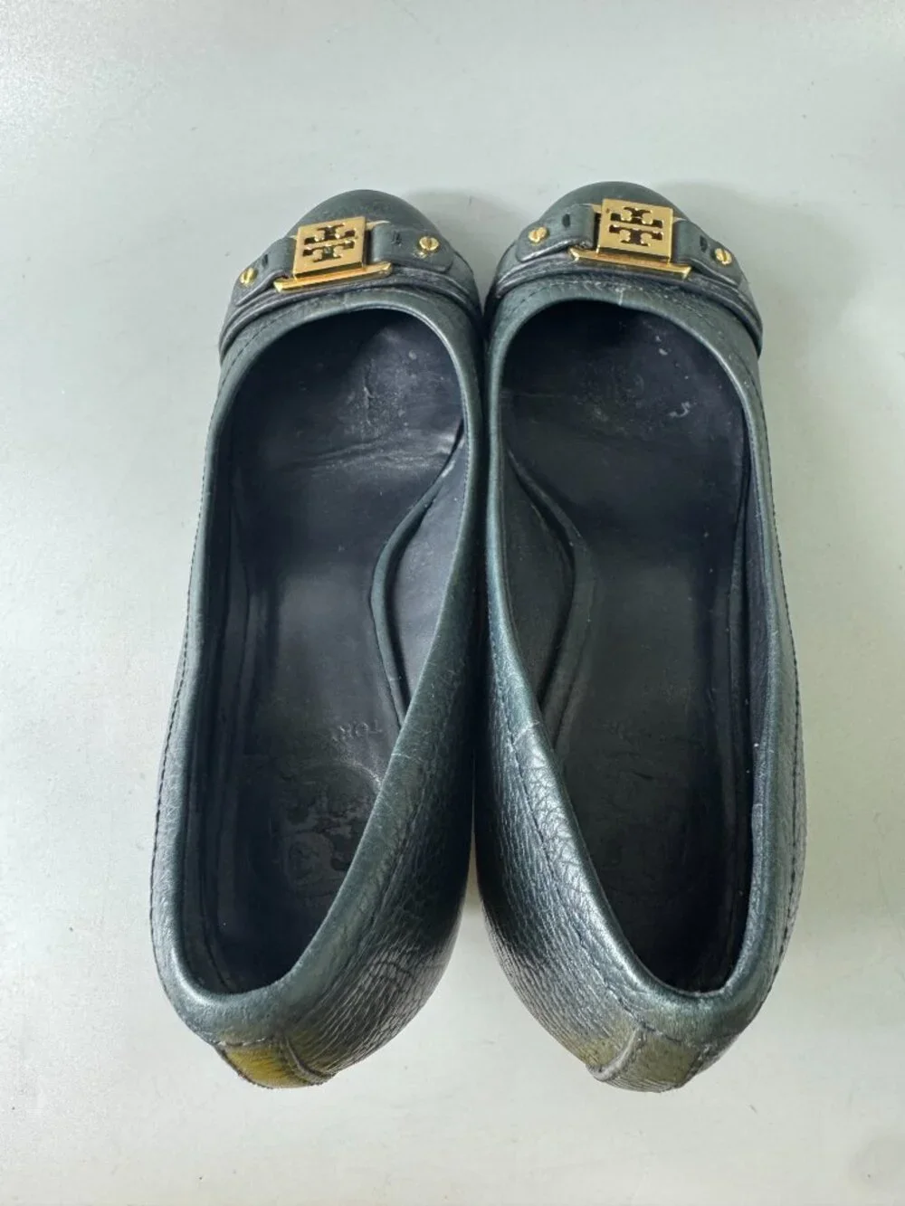 Tory Burch Deep Green Leather Wedges